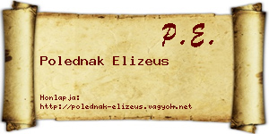 Polednak Elizeus névjegykártya